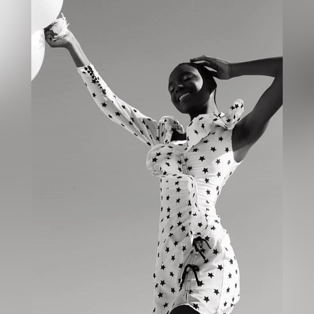 Self-Portrait Printed Star Frill Dress